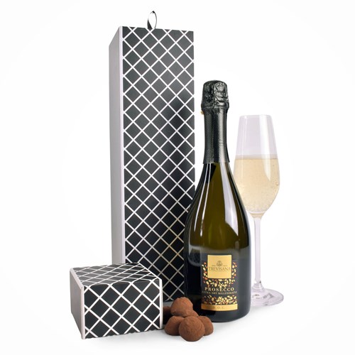 Geometric Prosecco & Truffles Gift Box - Fast Shipping